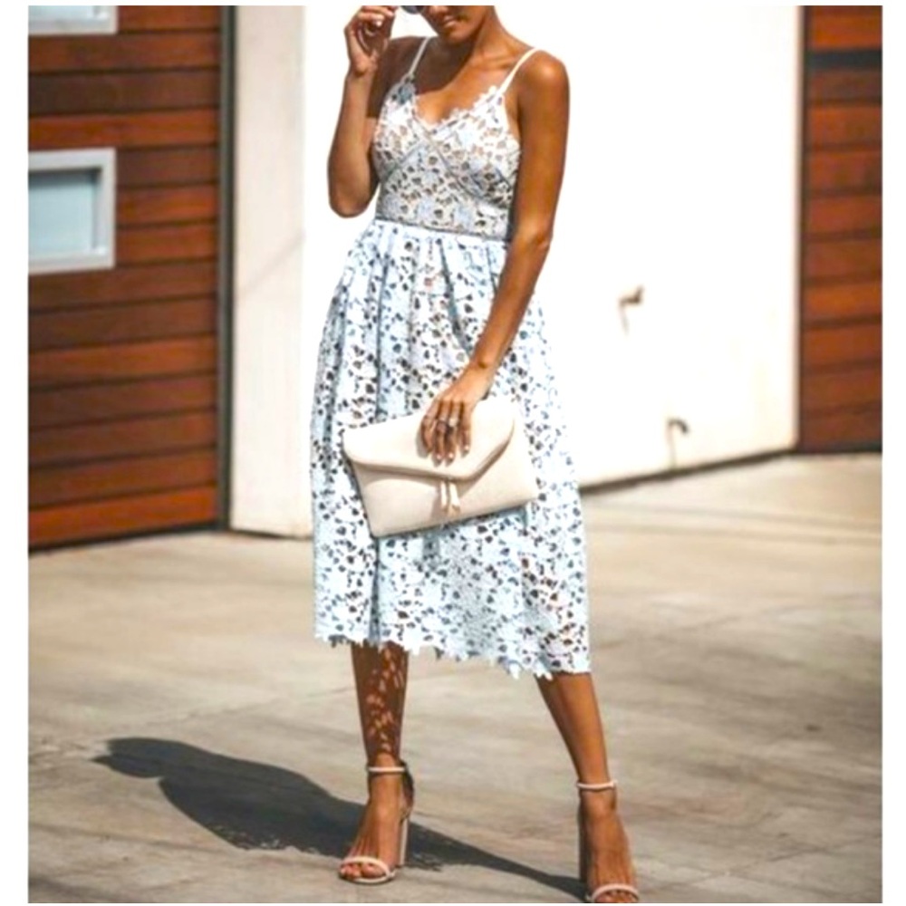 NWT Entro Off-White Lace Midi Dress